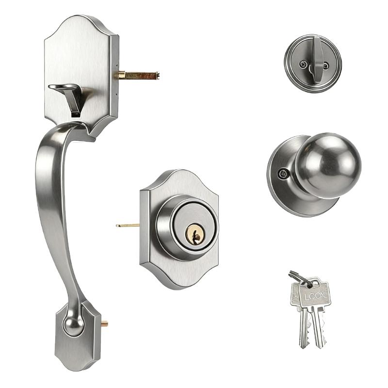 

Modern Zincs Alloys Door Handle Lock with Quiet Mechanism Wardrobe Door Handle for Home Environment