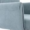 Height-adjustable office swivel chair with medium-high backrest, striped cover fabric and ergonomic shape. The medium backrest provides op
