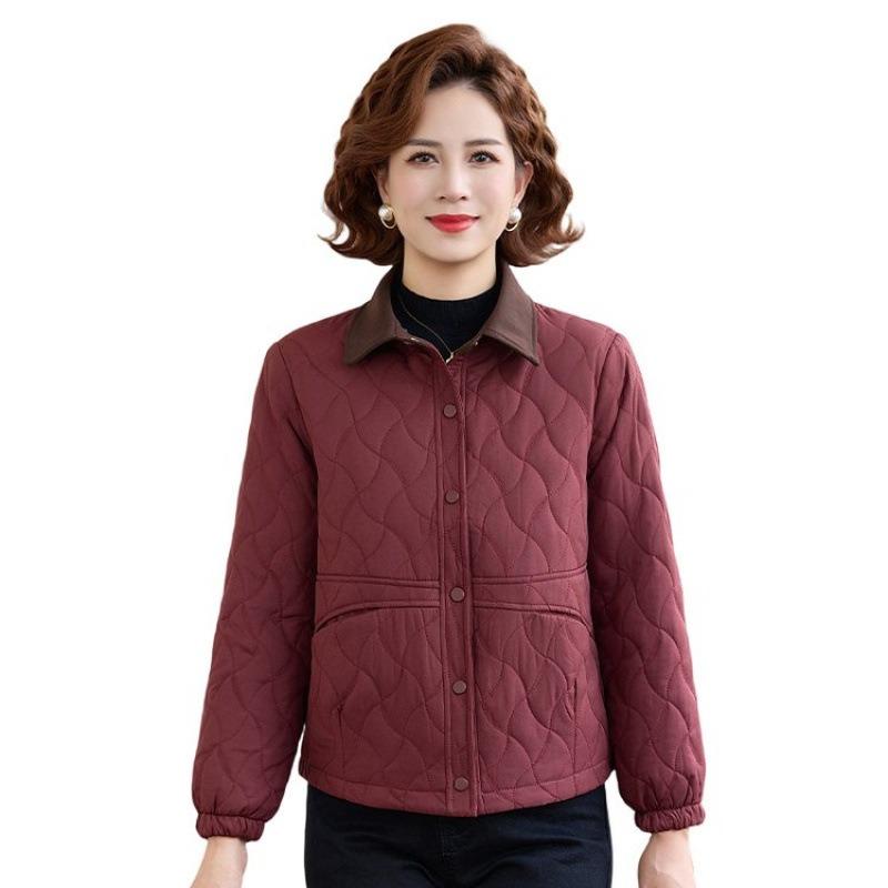 Middle mother padded jacket, new padded jacket, light middle-aged and elderly padded jacket, short loose, fashionable and casual