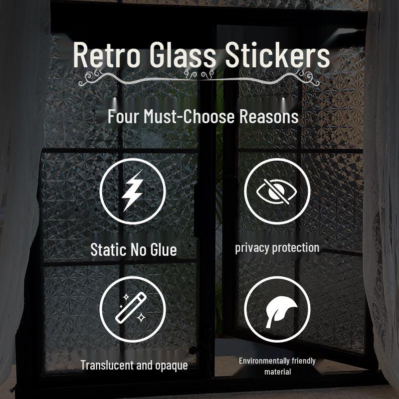 Opaque Frosted Privacy Film - Electrostatic, Light-Transmitting Anti-Peep Sticker for Windows and Bathrooms