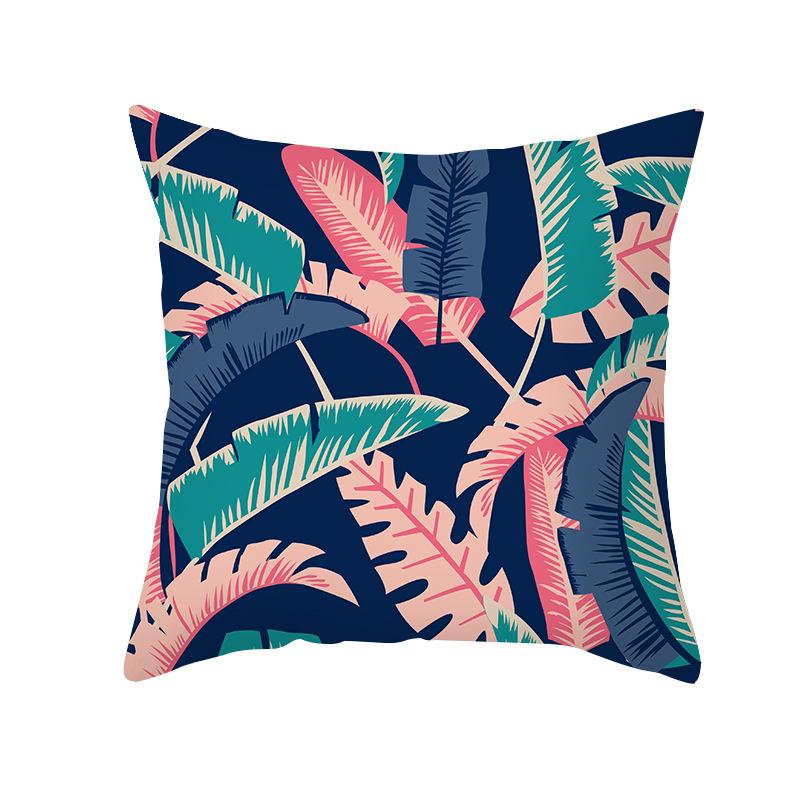 Peach Skin Printed Pillowcase Small Fresh Nordic Green Plant Sofa Cushion Cushion Cover Home Supplies