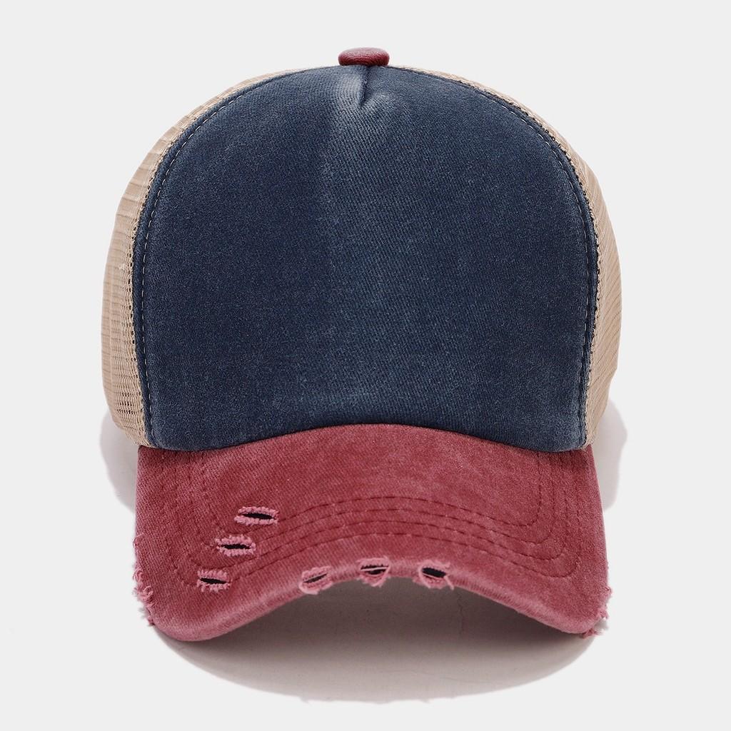 

Cotton Washable Baseball Cap With Adjustable Strap For Summer Sun Protection Navy Burgundy