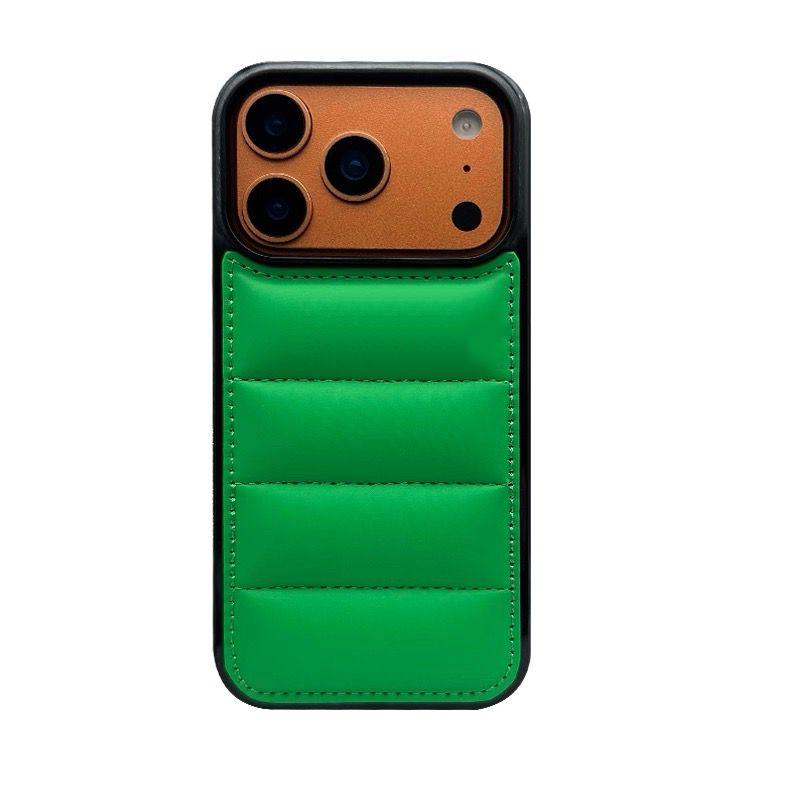 Luxus Daunenjacke Puffer Handyhülle für iPhone 17 Air 15 16 14 Plus 13 12 11 17 Pro Max Weicher Stoff Silikon Candy Cover Funda