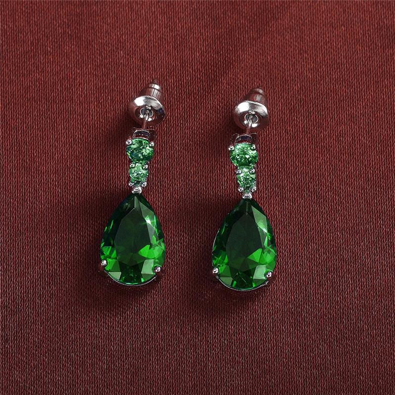 925 Sterling Silver Gorgeous AAA White/Purple Cubic Zirconia Water Drop Charm Women Drop Earring Wedding Band Jewelry