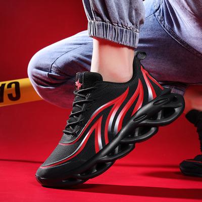 Men's Shoes Four Seasons Wish Large Size Flame Twist Bottom Mesh Sneakers Korean Version Dad Shoes Travel Running Shoes