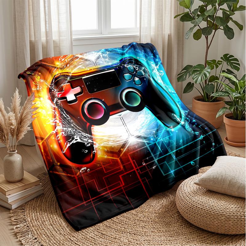 Gaming Controller In Water Theme Blanket Lightweight Warm Flannel Blanket Decorative Throw Blanket for Home Decoration