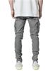 Street Elastic Jeans Herren Denim Cargohose Waschen Einfarbig Mehrere Taschen Lässige Hose mit mittlerer Taille Slim Fit Joggers für den Alltag