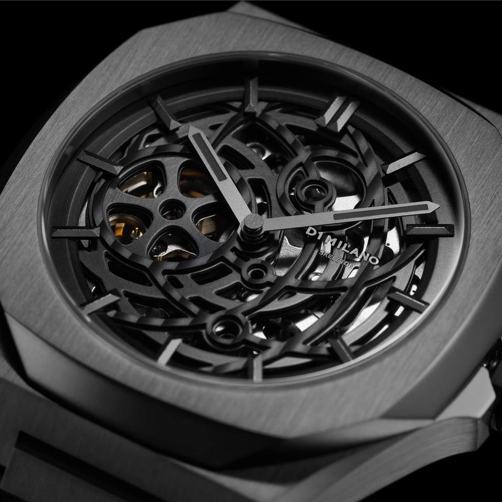 Autorisierter Händler D1 Milano Uhr SKBJ11 Skeleton Restyling Automatik Gunmetal Edelstahl Automatikaufzug Automatik [D1 MILANO]