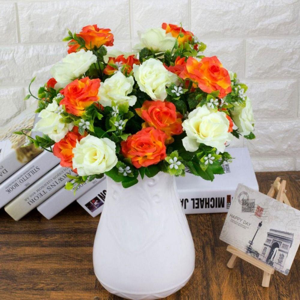 15 Head Real Happy Flower Mini 6 Colors Valentine's Day Flowers Photography Photo Gift Rose Flowers Decorative Home Decorative