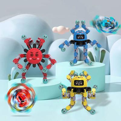 Fngertip Gyro Toys Decompression Children's Toys Mechanical Folding Deformation Finger Luminous Gyro DIY Creative Decompression Decompression Toys
