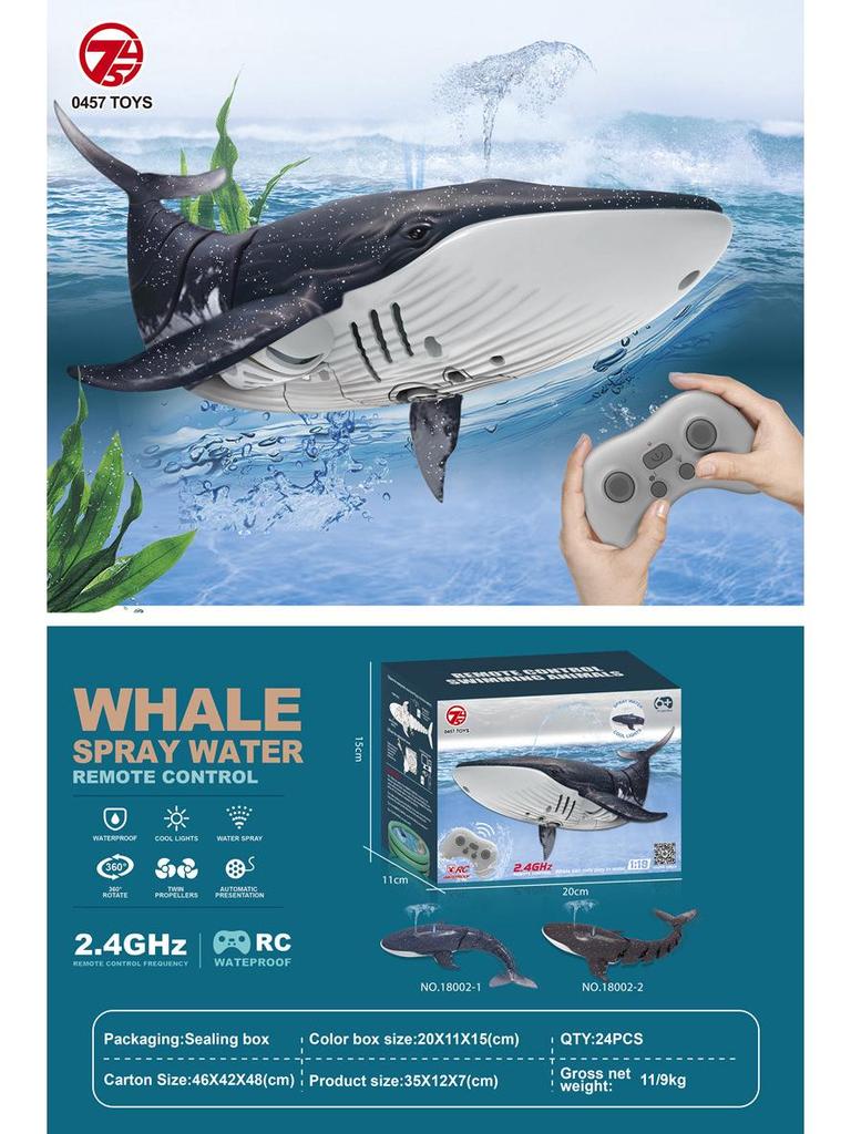 2.4G Remote Control Electric Shark Toy - Wireless Charging Water Toy for Kids