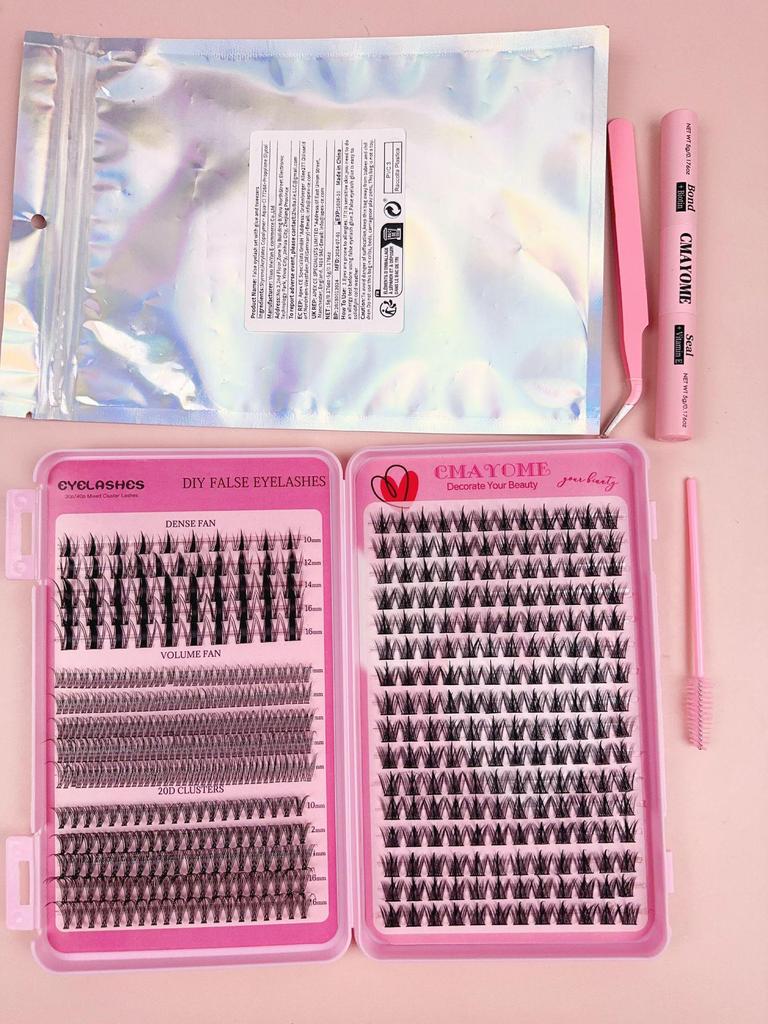 Cross-border Fairy Wheat Ear Lashes Set: Natural C Curl Segmented Voluminous Lashes