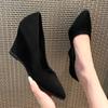 Pointed Toe Women Wedges Shoes Suede Elegant High Heels Shoes Woman Trend Designer Dress Party Fad Walking Pumps Mujer Zapatos