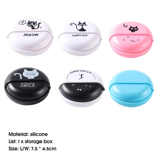 Úložná schránka na sluchátka Multifunkční mini kreslený drátěný kabel proti pádu Otočné pouzdro na přenášení Příslušenství ke sluchátkům