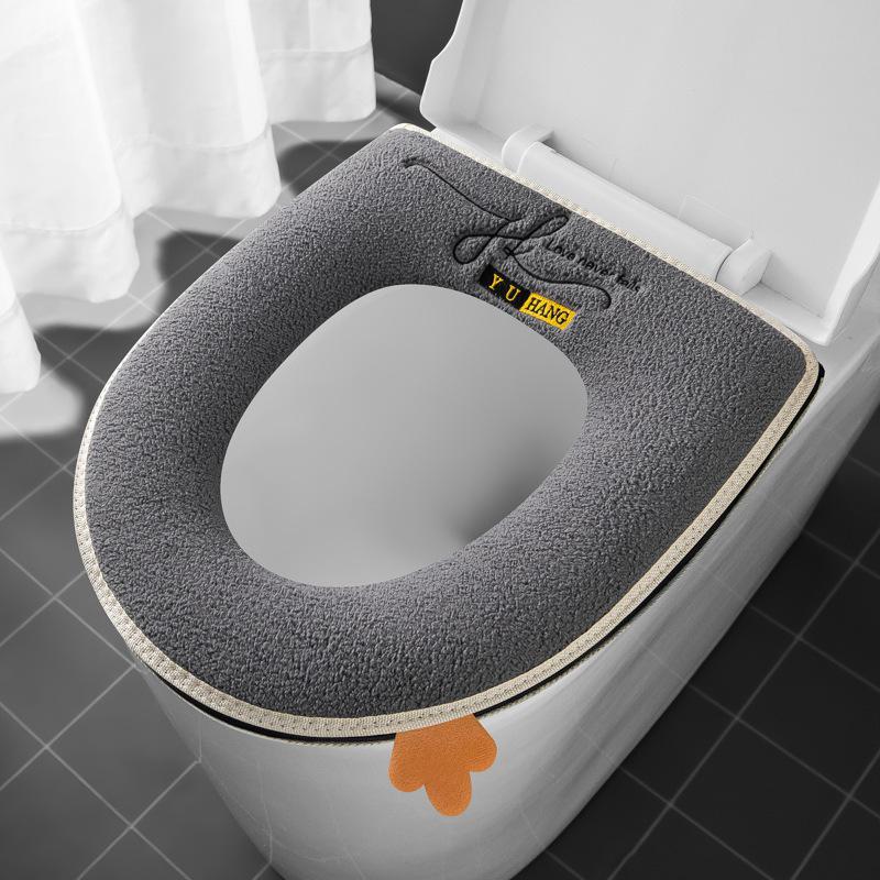 Thick Zipper Style Toilet Seat Cushion for Autumn and Winter