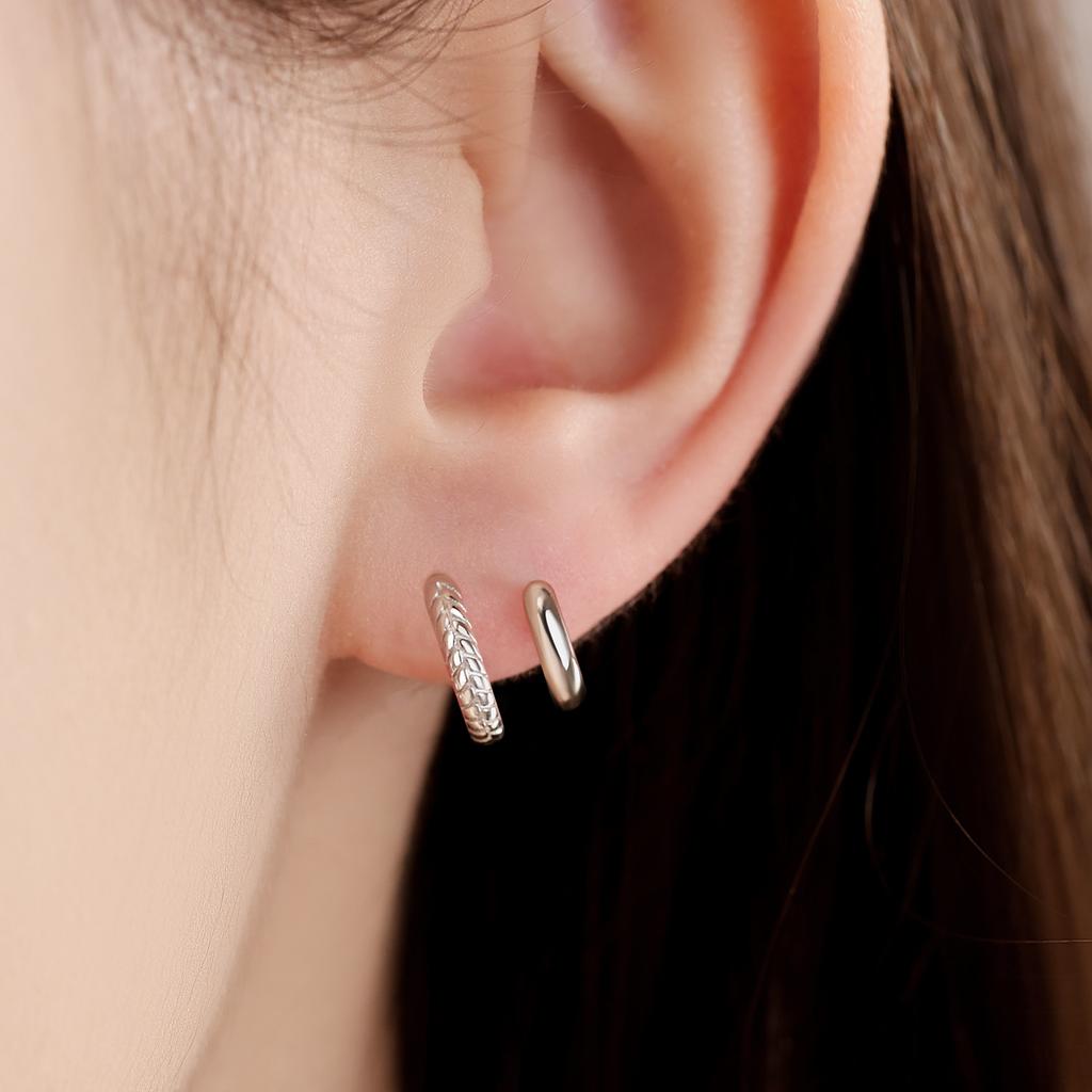 Real 925 Sterling Silver Serpentine Double Loop Earrings Jewelry Hoop Earrings for Women Jewelry Fine Birthday Party Gifts