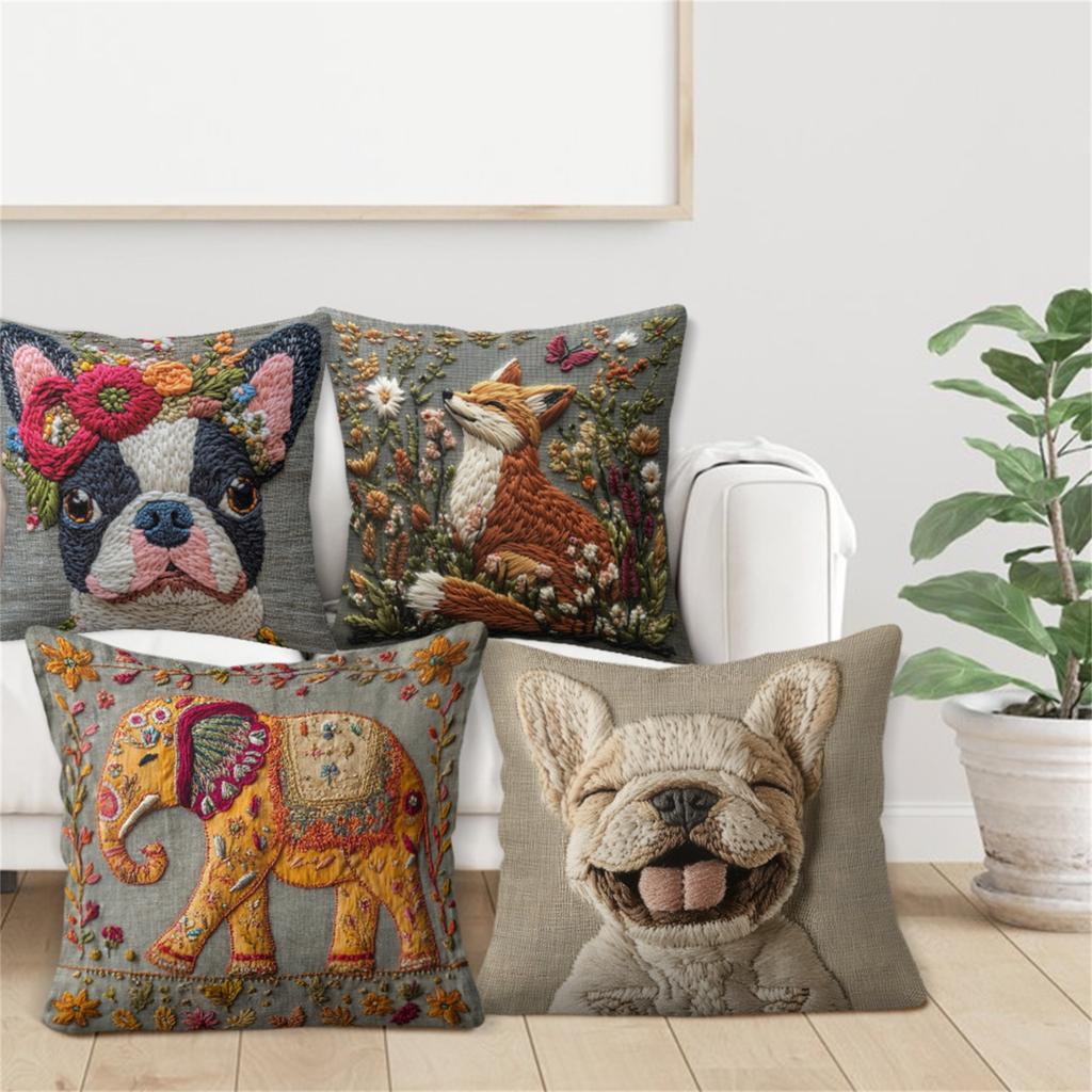 Retro Animal Print Pillow Cover, Home Living Room Sofa Pillowcase, Cushion