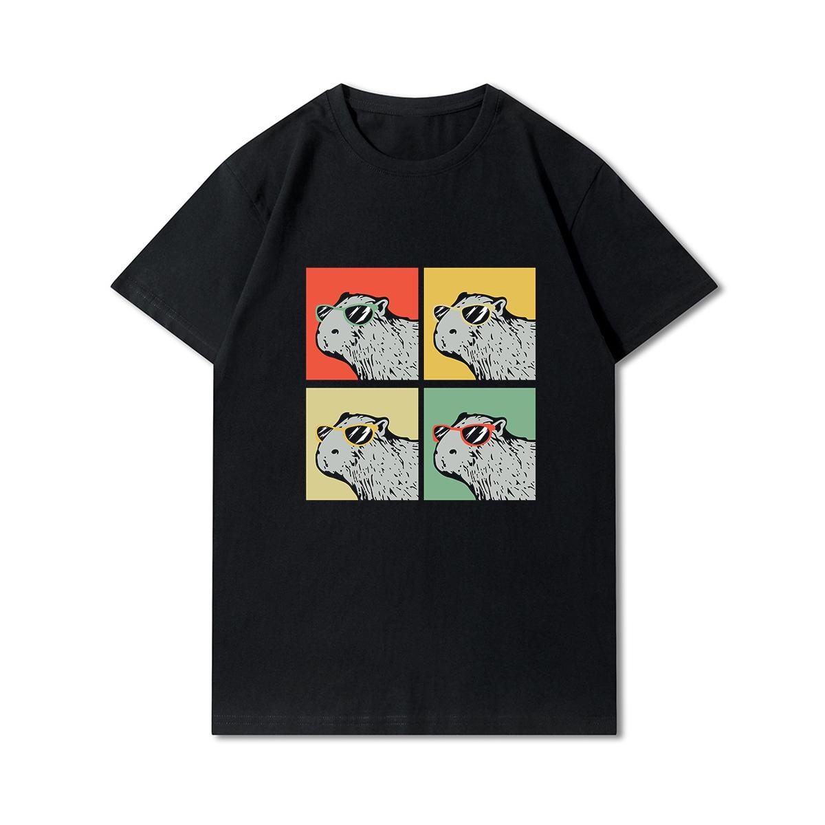 

Чоловічі футболки з круглим вирізом, бавовняні топи, повсякденні футболки з принтом капібари, розмір S-5XL M