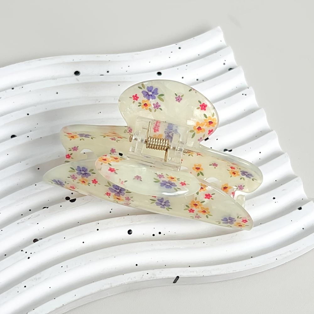 1pc Charming Floral Hair Clip - Acrylic, Boho Minimalist Style with Vibrant Flower Design,Women Hair Accessory Floral Design Hair Clip