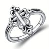 CAOSHI Cross Design Religious Style Finger Rings for Women Retro Silver Color Versatile Jewelry Fashion Lady Party Accessories
