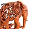 Vintage Style Home Decorations Hollow Carved Mother and Baby Elephant Statue, Resin Figurine, Good Artistic Desktop Decor Luck Sculpture for