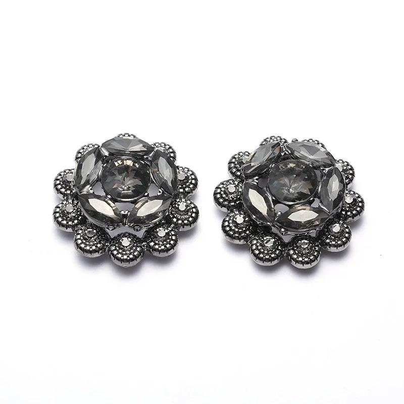 1pcs Rhinestone Duckbill Buckle Brooch Sleeve Buttons DIY Sewing For Mink Fur Coat