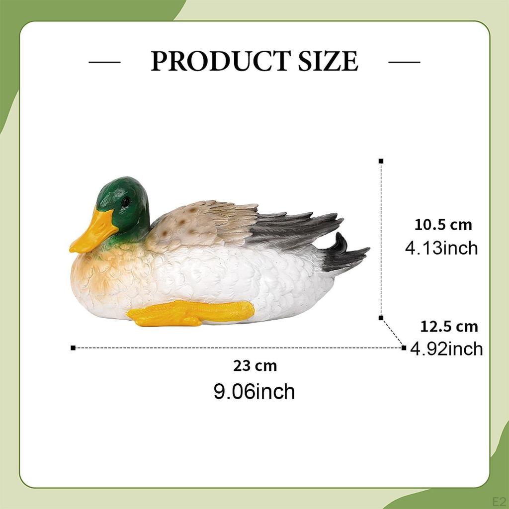 Duck Figurine Animal Sculpture Weatherproof Decorative Creative Garden Statue Outdoor for