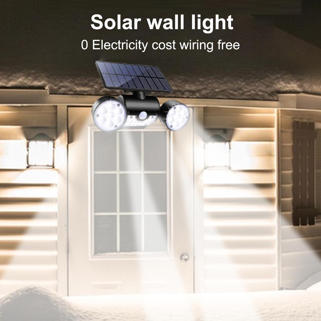 Solar Lamps Body Sensor Lights Garage Road Lights Outdoor Garden Lights Three Head Wall Lights