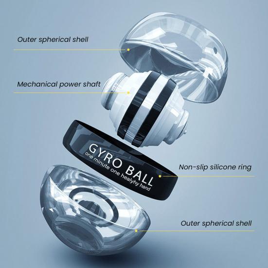 Auto-Start Wrist Ball Exerciser Adjustable Resistance Forearm Trainer Strengthener Torque Ball with Light Muscle Joint Exercise Gyro Ball Hand