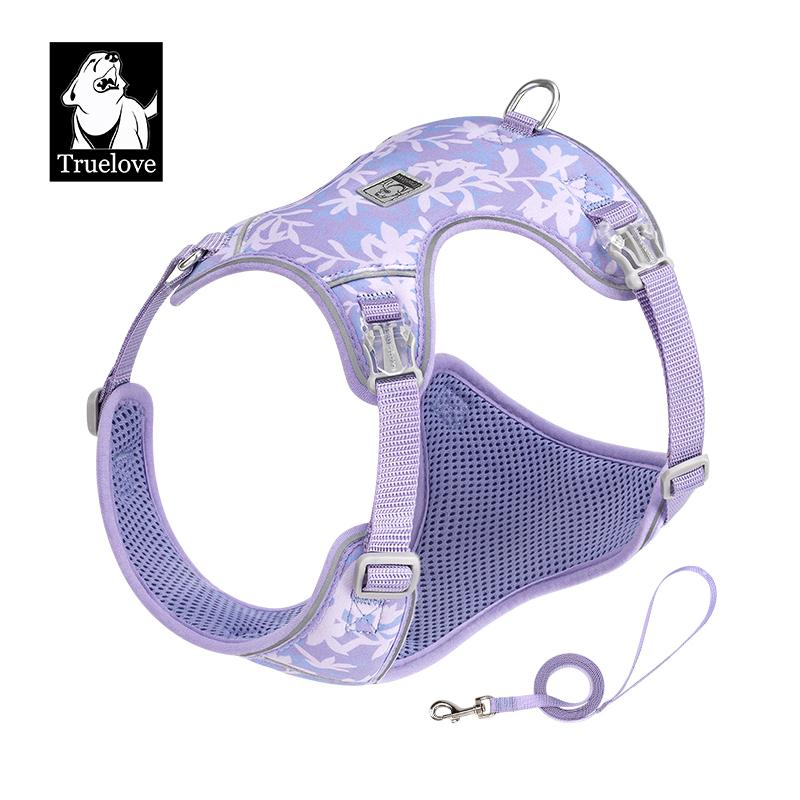 Truelove Pet Harness and Leash Set Ultra-Lightweight Breathable High Quality Nylon Mesh Reflective Night Training Dog TLH2918 XS