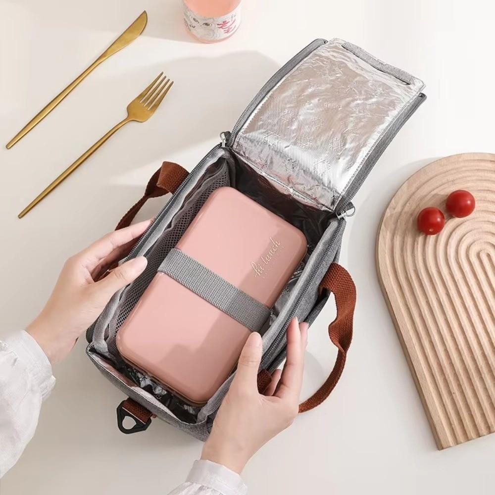 Portable Hand-held Insulated Lunch Box Bag Waterproof Aluminum Foil Office Lunch Bag Storage Bag Tote Bag Outdoor Picnic