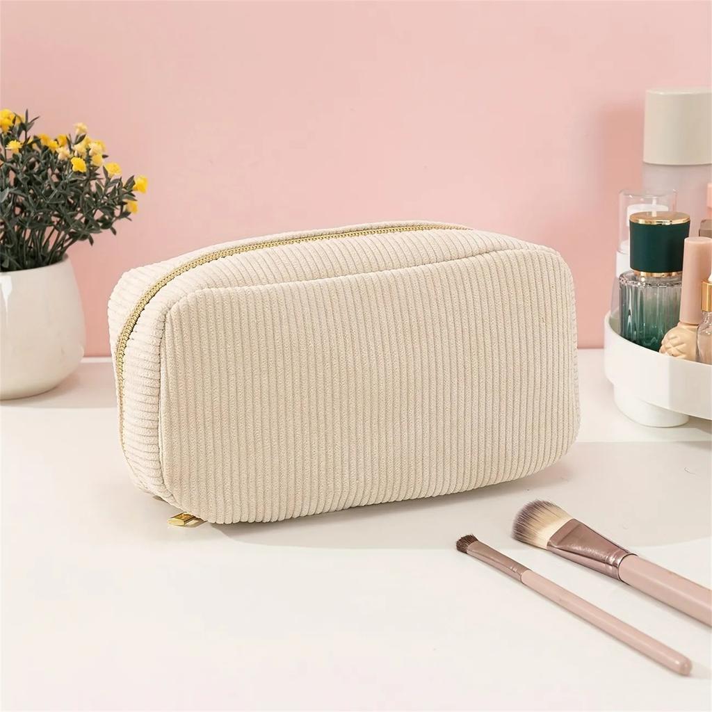 Large Corduroy Pencil Case High Capacity Pen Pouches Pencil Organizers Storage Bag Travel Cosmetic Bag for Office School