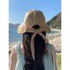 New bucket hat women's spring summer can tie ponytail portable versatile sunshade sunscreen face cover thin sun hat