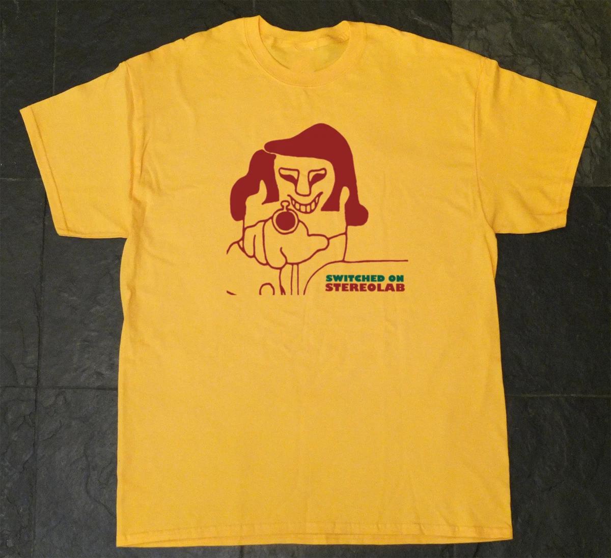 Men s and Women s T-shirts Collection Switched on Stereolab Band Cotton Yellow M
