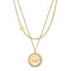 2020 Frigid Wind Double Layer Smiley Face Clavicle Chain Femininity Simple Versatile Necklace