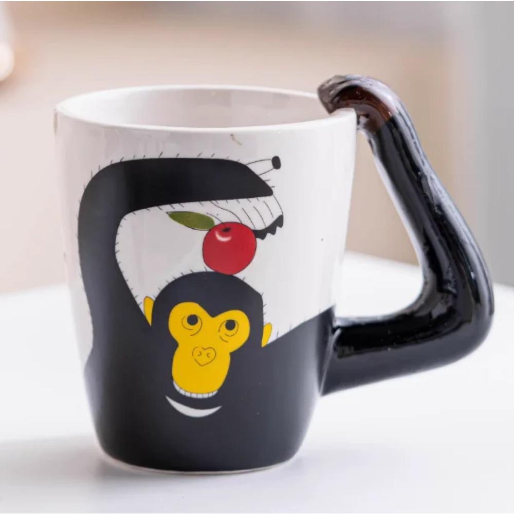 Hand Drawn 3d Ceramic Animal Water Cup Tiger Flamingo High-Value Creative Design Dining Table Items Ceramic Water Cup Gifts