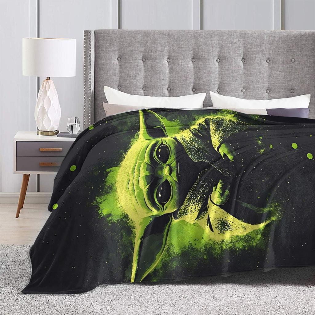 Cartoon Grogus Yodas W-Warss Blankets Game S-Stars Film Fuzzy Funny Warm Throw Blankets for Home Restaurant Summer