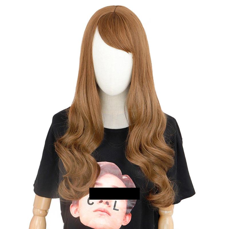 MERISIHAIR باروكات طويلة مموجة للنساء السود، شعر مستعار صناعي أمريكي أفريقي، شعر مستعار بني وردي مع غرة، شعر مستعار مقاوم للحرارة