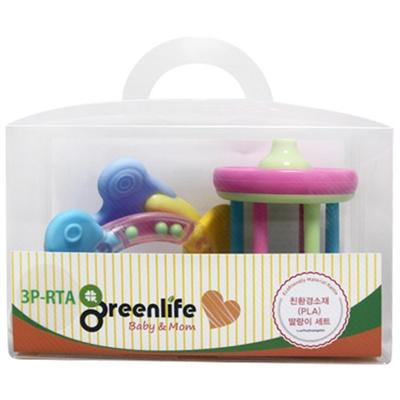 Green Life Rattle Teething Set of 3 RTA Korean Childrens Toys
