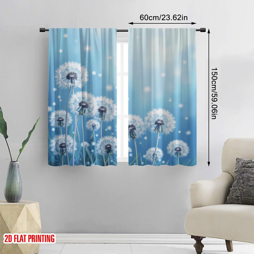 2 Stück, 2D-Flachdruck Vorhang Beliebte Löwenzahnträume Vielseitig Langlebig Polyester (ohne Stange) Art Deco Festlich für Zimmer,