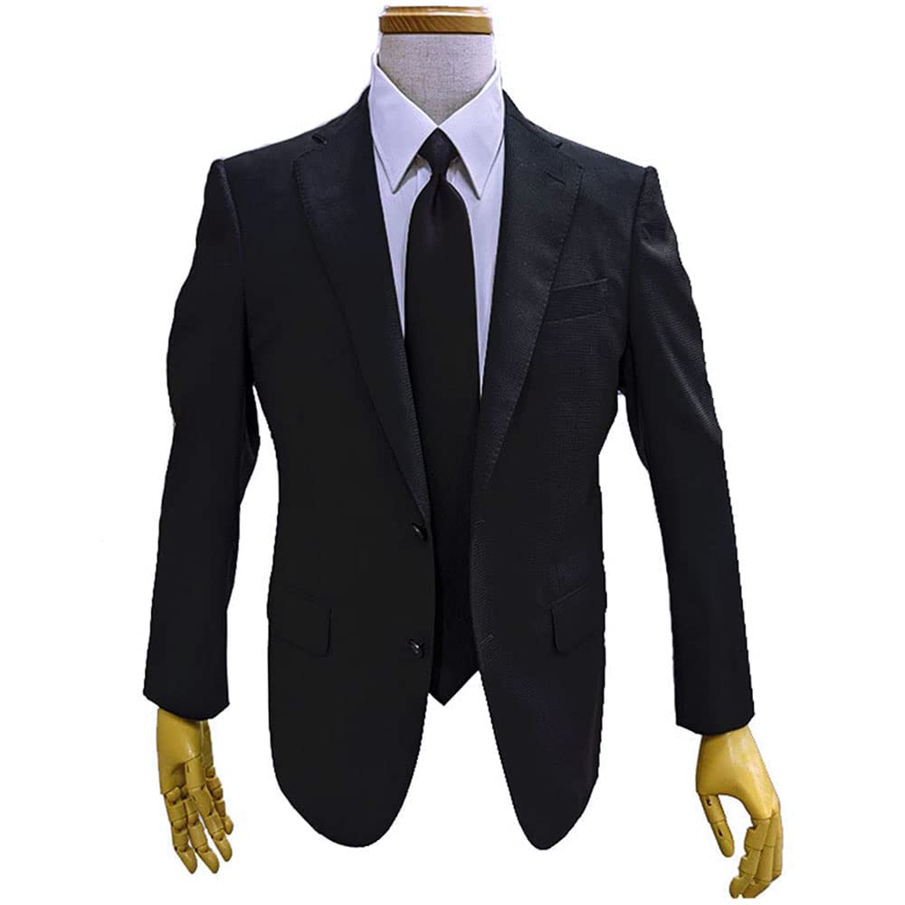 [LINEA BELLEZZA] Long size black tie for funerals, wakes, condolences, formal occasions, silk, water-repellent, oil-repellent, stain-resistant,