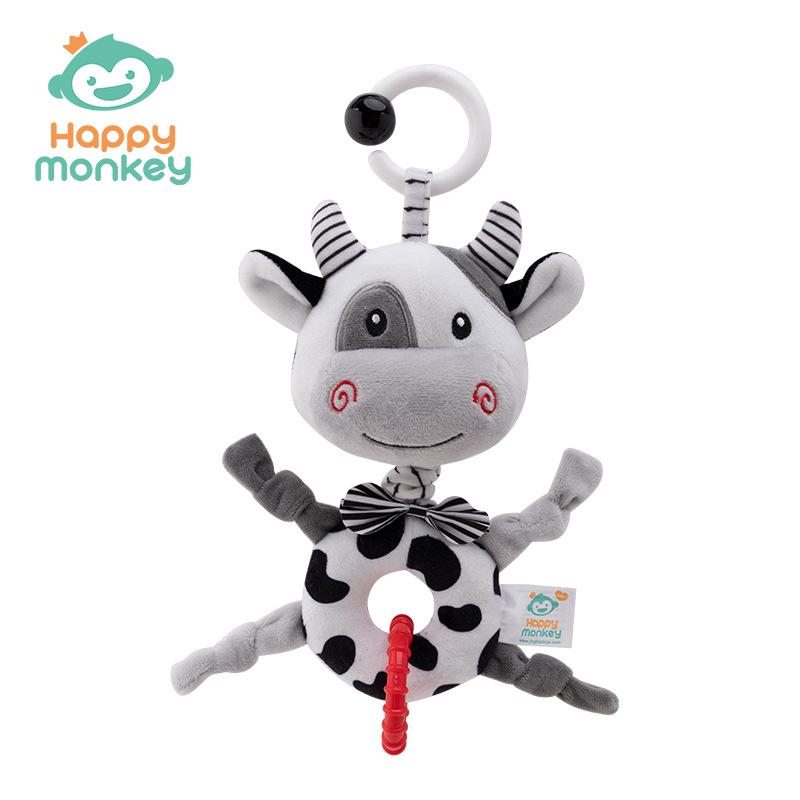 Newborn Baby Mobile Music Pull Ring: Soothing Plush Toy for Crib, Stroller, or Car (0-1 Year)