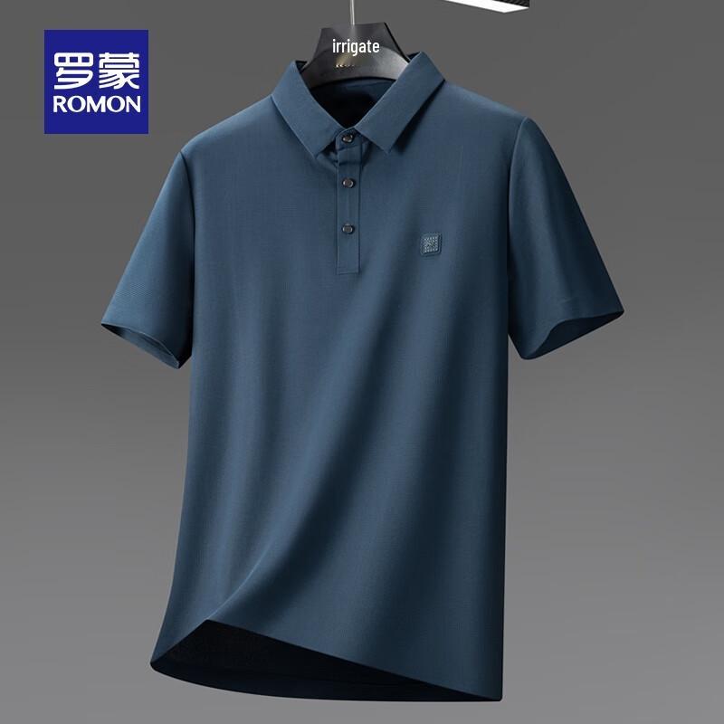 Romon Men's Waffle High-Elastic Ice Silk Short Sleeve T-Shirt