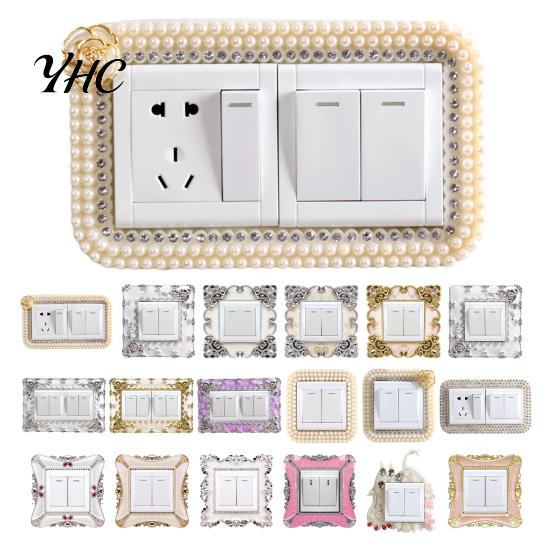 Outlet Sticker Switch European Style Punch Free Plastic Socket Decal Wall-mounted Cover Wall for Home