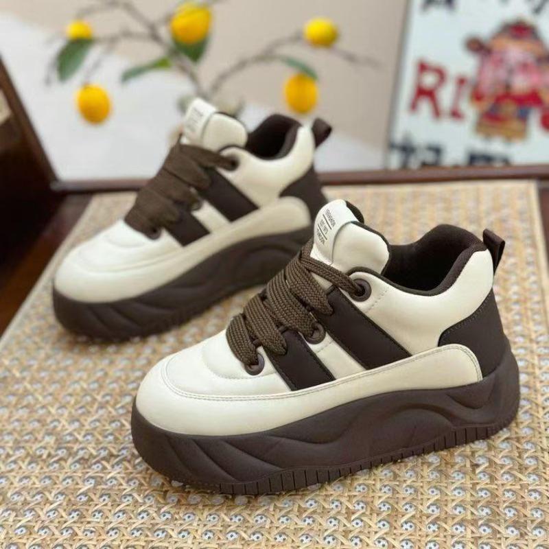 

Platform women s new spring and autumn sports casual shoes muffin bread shoes versatile height-increasing board shoes 40 темно-коричневого кольору