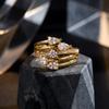 New Trendy Full Sparkling Cubic Zirconia Rings For Women Multiple Layers Gorgeous Finger Ring Party Daily Wear Luxury Jewelry
