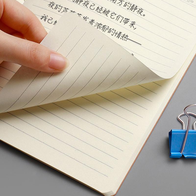 10Pcs A5 B5 A4 Notebook, Thin Draft Notebook 36 Sheets/72 Pages/Book, Kraft Paper and Black Cover, Office Study Notes Supplies