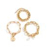 Punk Metal Damenmode Dicke Kettenglieder Armbänder Armreifen für Frauen Vintage Goldfarbe Geometrische Armbänder Set Schmuck Geschenk