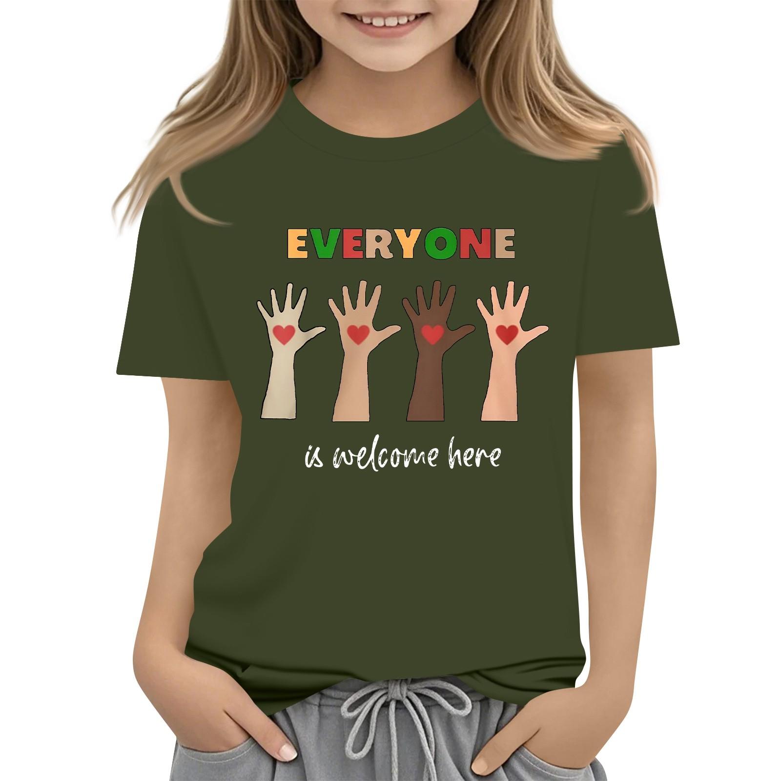 

Детский набивной короткий рукав круглый вырез повседневный удобный свободный легкий топ 100 армия зеленый