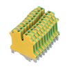50Pcs Grounding Terminal Pure Copper DIN Rail Mounted Earth Terminal Block Yellow Green TYP USLKG‑3